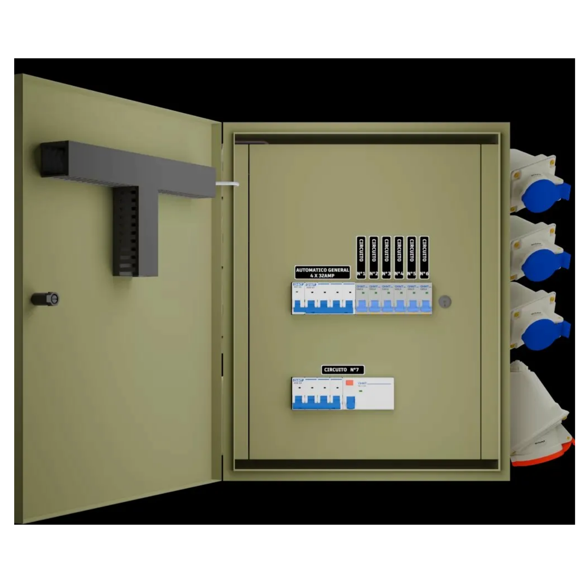 Tablero Faena Trifásico 63A - Interior